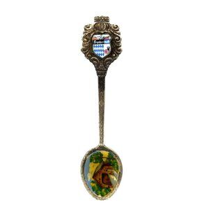 Frankenmuth Souvenir Spoon With Covered Bridge Design & Ornate Handle B127